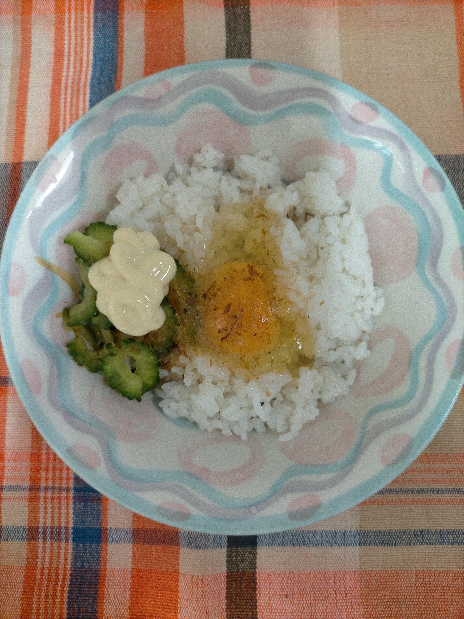 ゴーヤ入り卵かけご飯