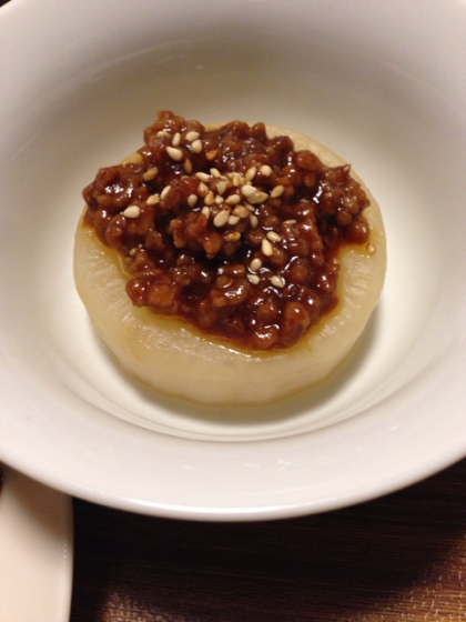 余っていた作り置きの肉みそ＆大根で美味しい一品できました！ありがとうございます(^^)