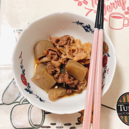 板こんにゃくと茄子と挽き肉の甘味噌炒め