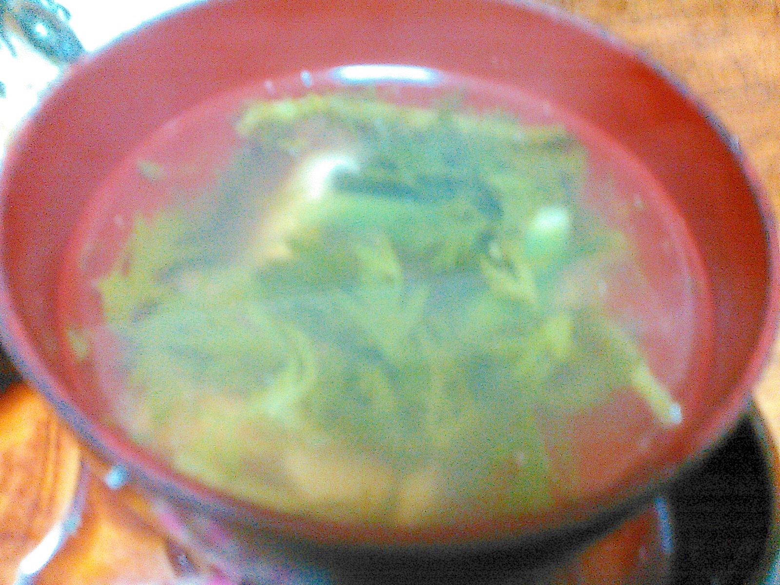 春菊さやいんげん椎茸のお吸いもの