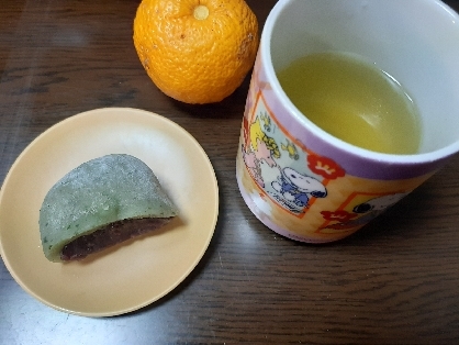 和菓子とゆず緑茶