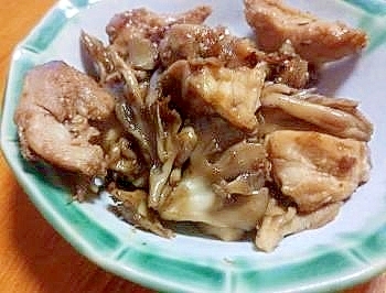 鶏もも肉と　舞茸の　甘辛炒め