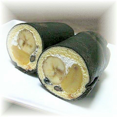 「まるごとバナナ」de恵方巻風ロールケーキ