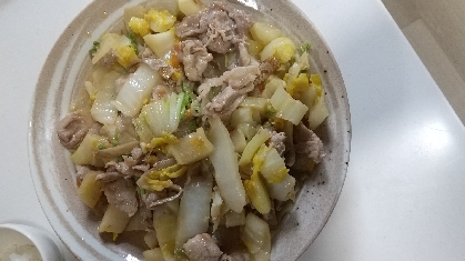 豚コマと白菜の味噌マヨ炒め蒸し