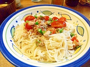 トマトとオクラのさっぱりそうめん☆