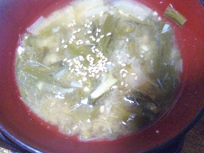 キャベツと小松菜とねぎの味噌汁