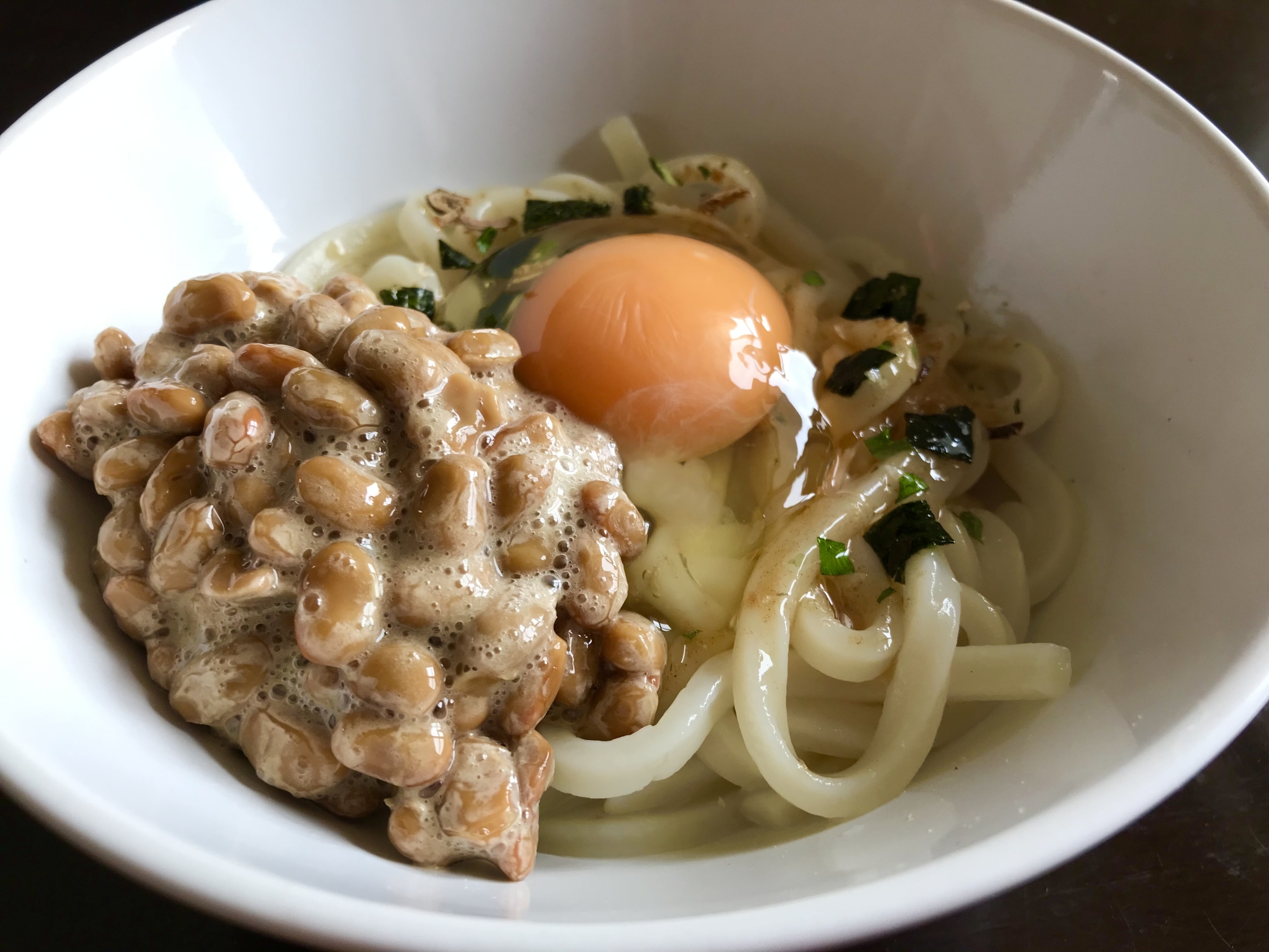 【簡単】ねばとろ♪納豆釜玉うどん