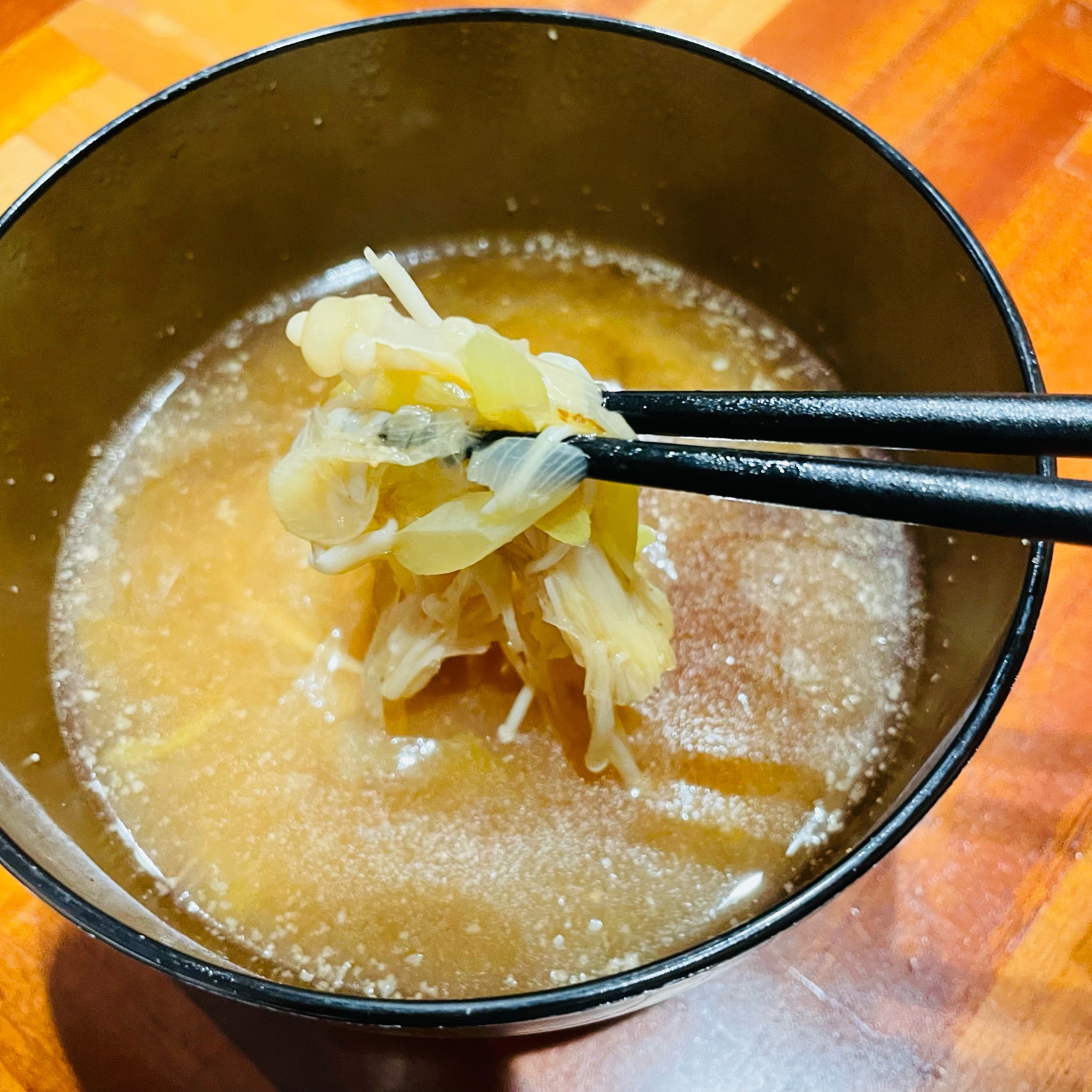 長ネギとえのきの生姜香る味噌汁