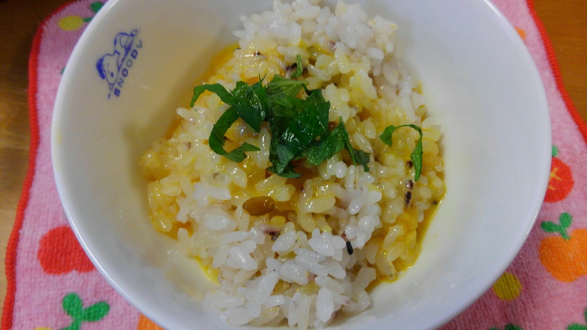 雑穀米で卵かけしそご飯(^o^)
