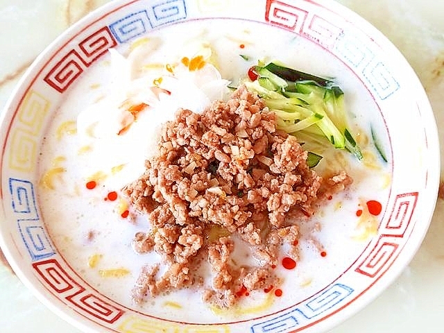 暑い日にぴったり！ひき肉と牛乳の冷やし担々麺♪