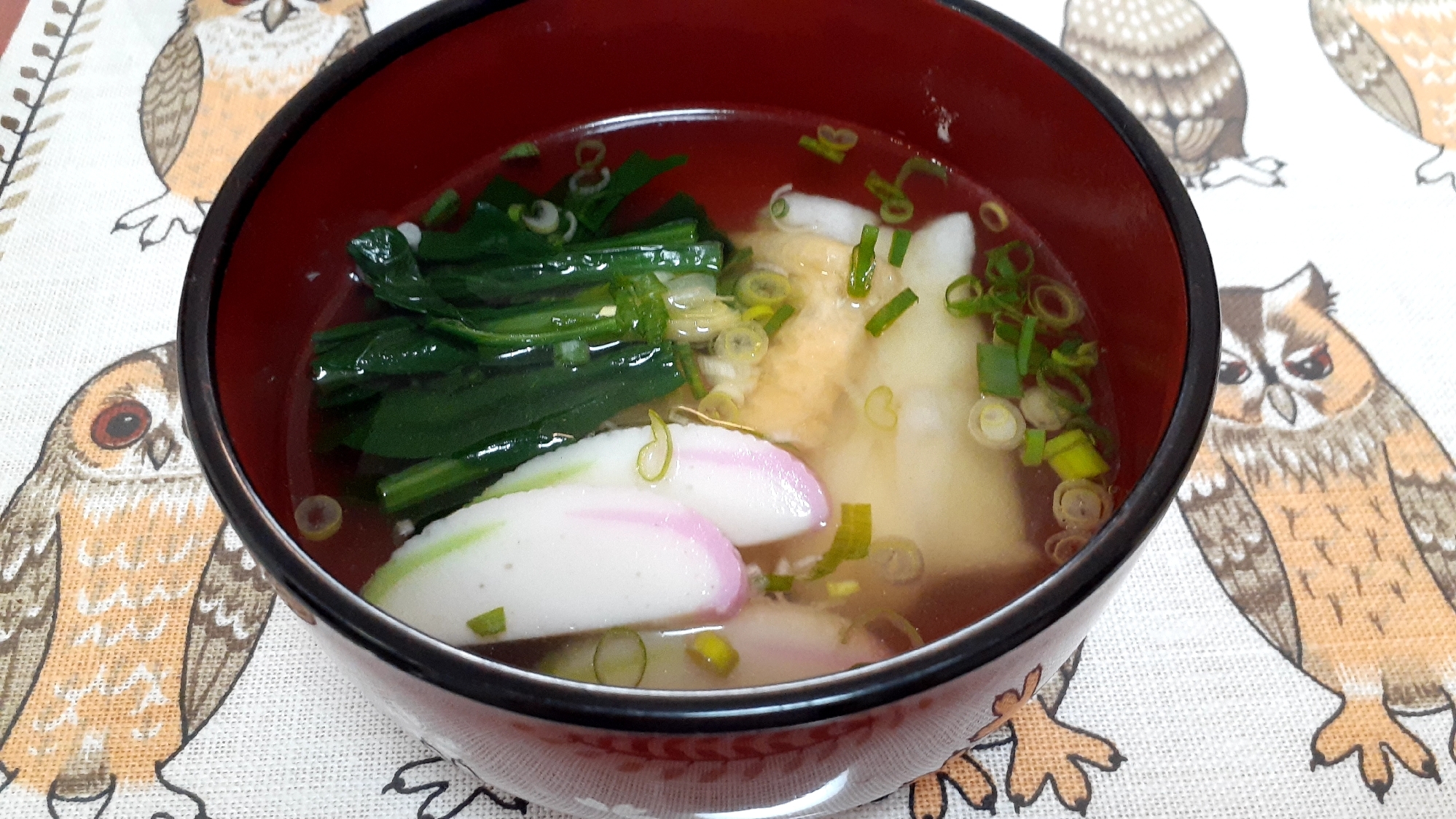 和食麺類のお供‼️ほうれん草ときつね❗お雑煮❗