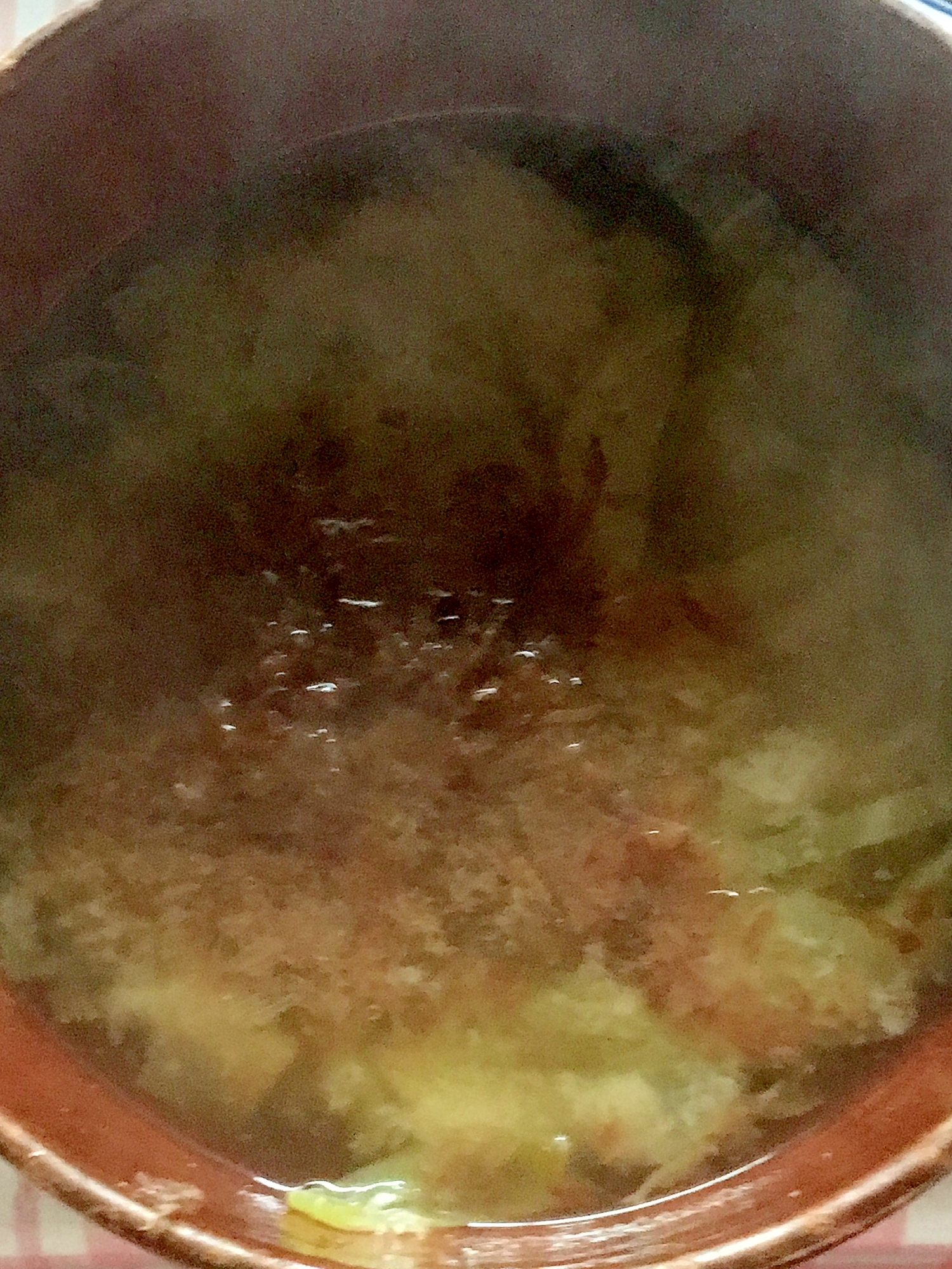 鰹節、煮干し、キャベツの味噌汁