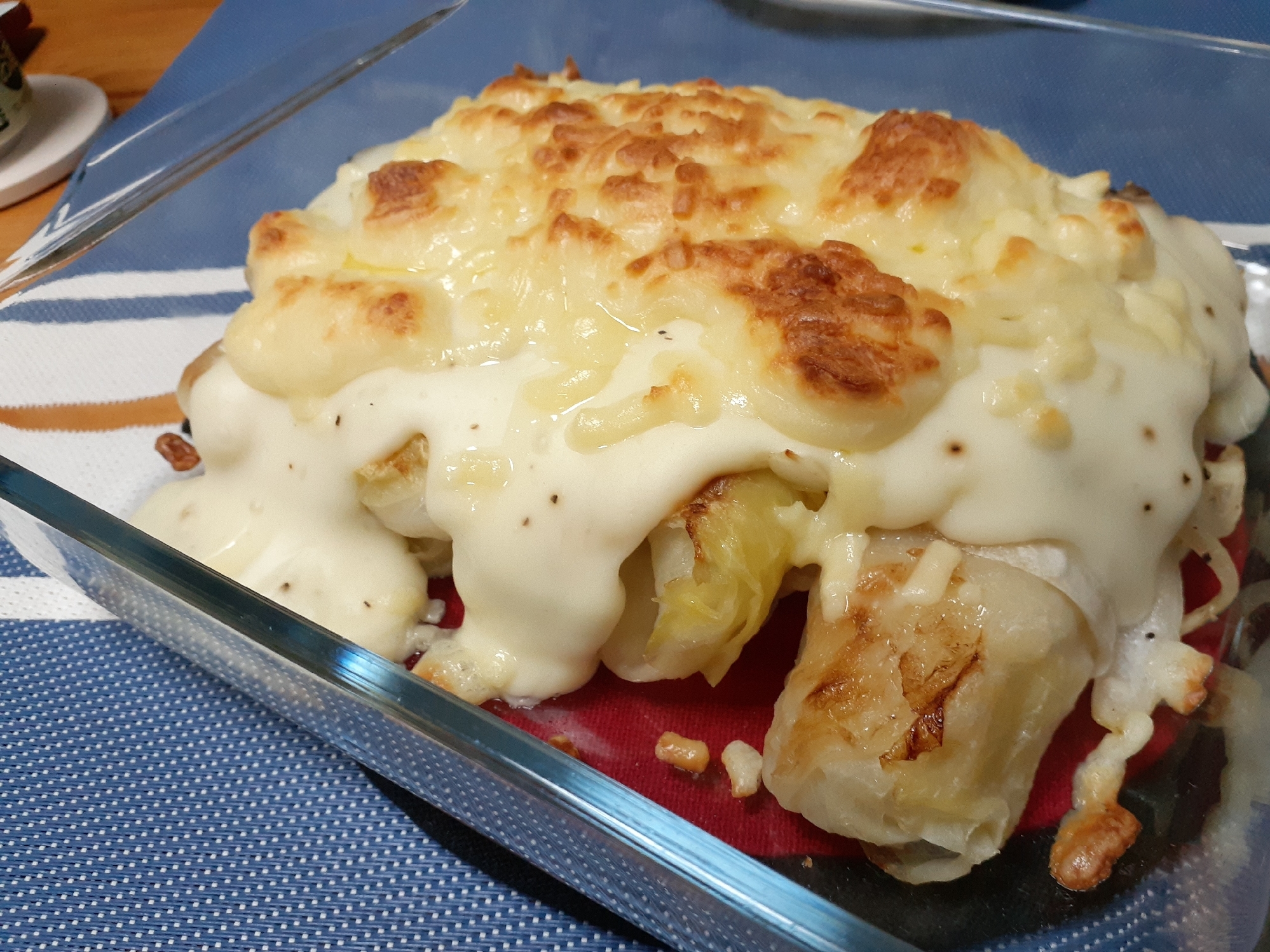 焼きロールキャベツのきのこクリーム焼き!グラタン風