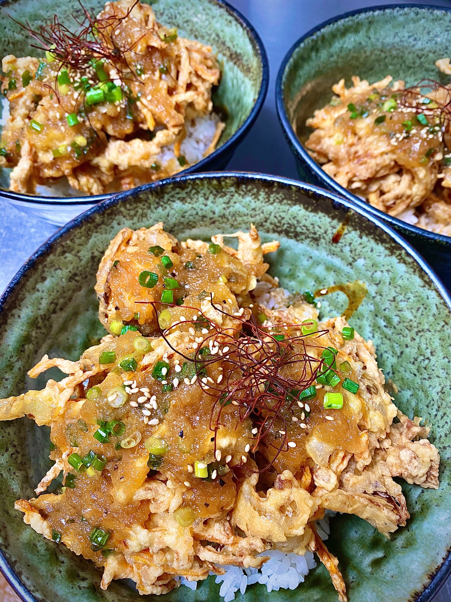 賄い♪豚玉ねぎ天丼！玉ねぎおろし醤油だれ