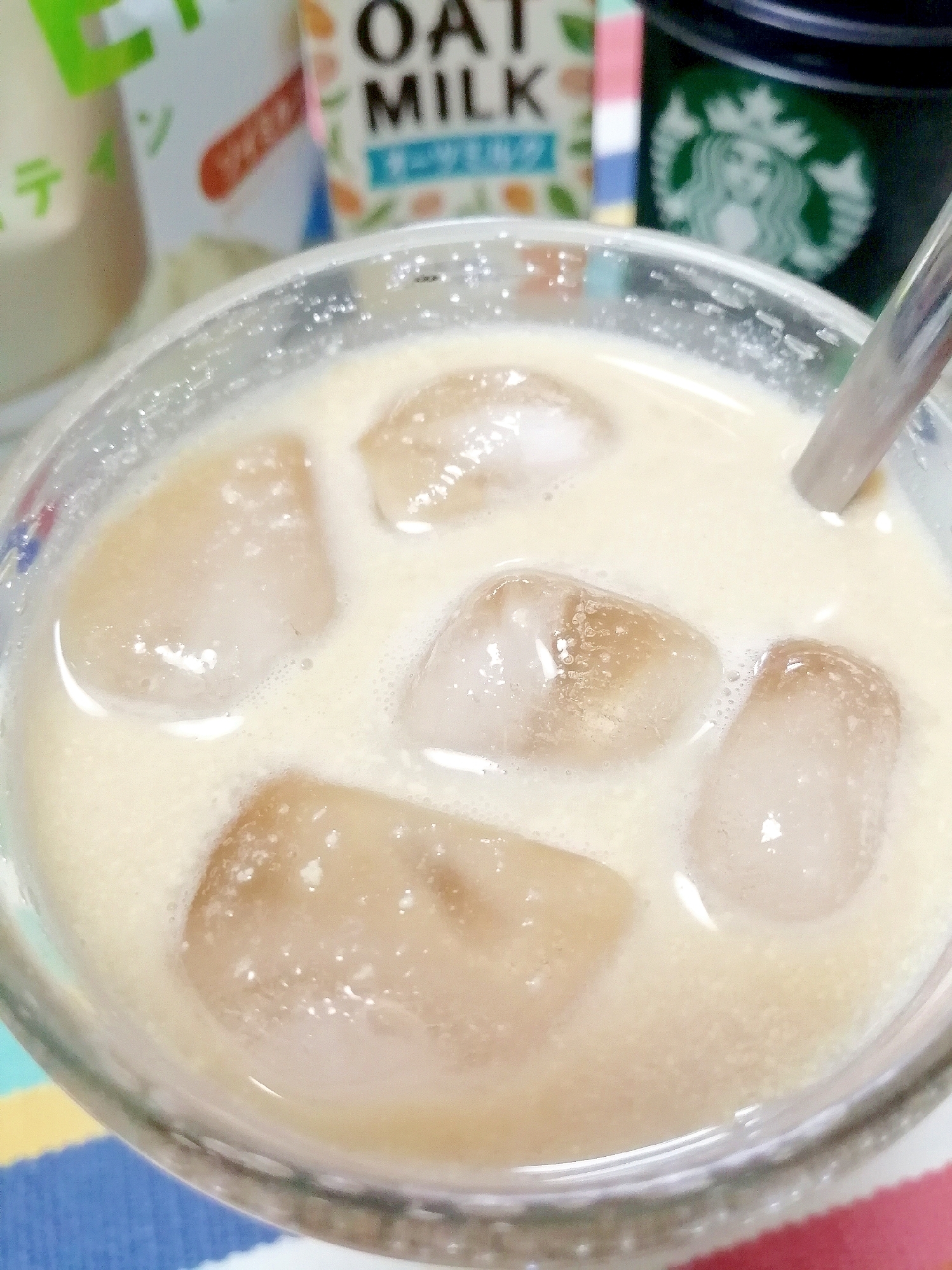 アイス☆プロテインオーツミルクカフェラテ♪