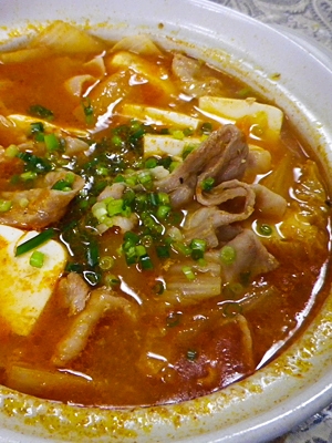 白菜豆腐バラコチュジャン鍋
