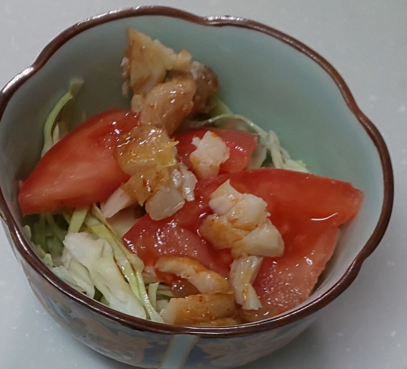 キャベツサラダ鶏肉ソース(*^^*)