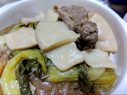 栄養バランス◎♡厚揚げとチンゲン菜と豚肉の炒め煮