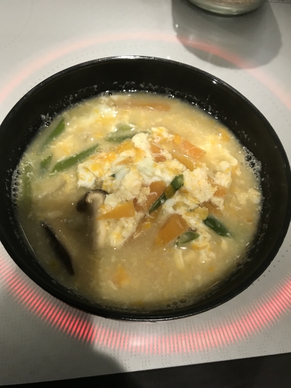椎茸と人参と長ネギの中華スープ
