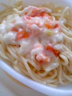 *☆離乳食幼児食・鮭クリームソーススパゲッティ☆*