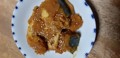 かぼちゃとちくわ、油揚げの甘辛煮