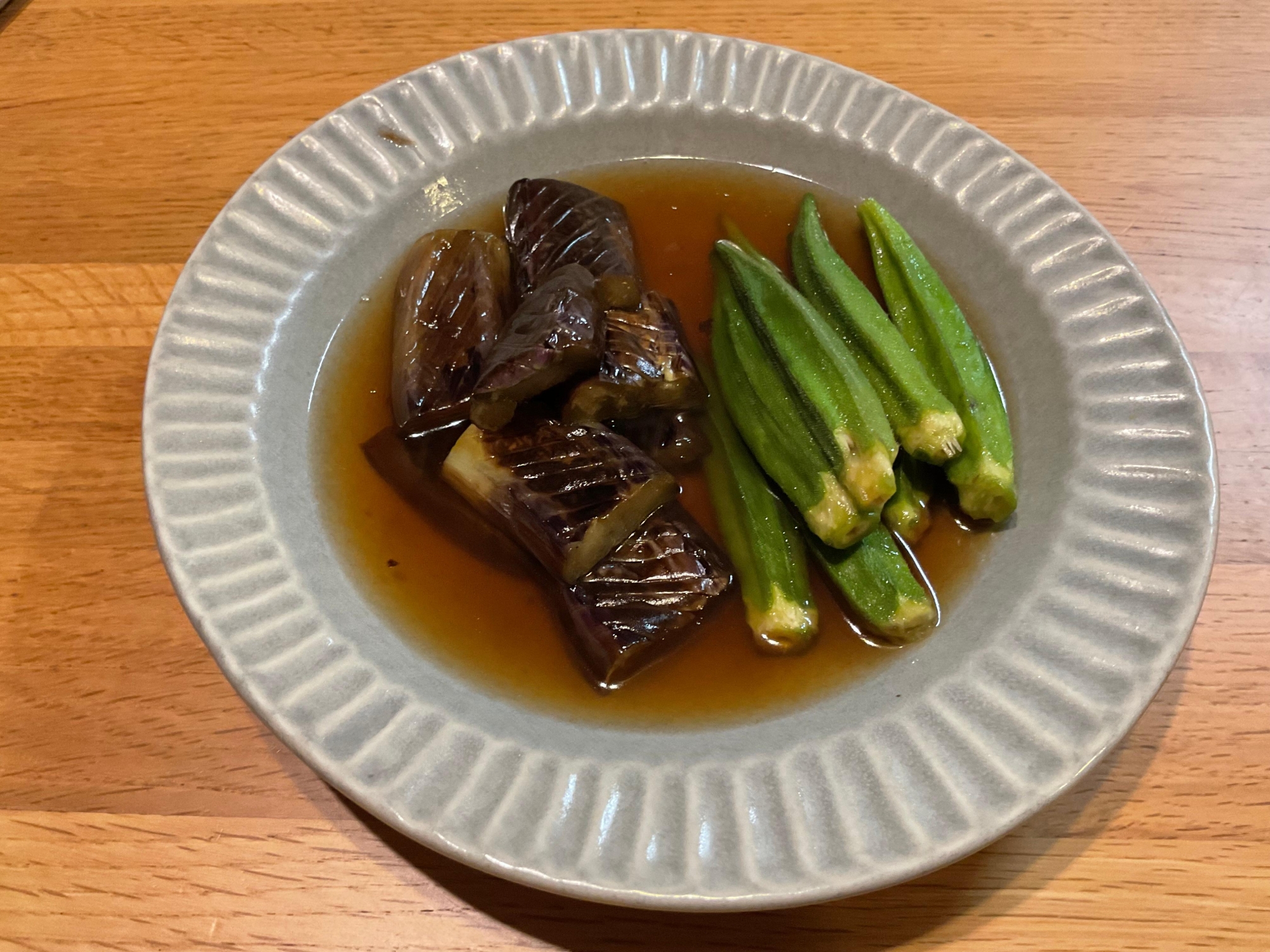 なすとオクラの煮浸し！