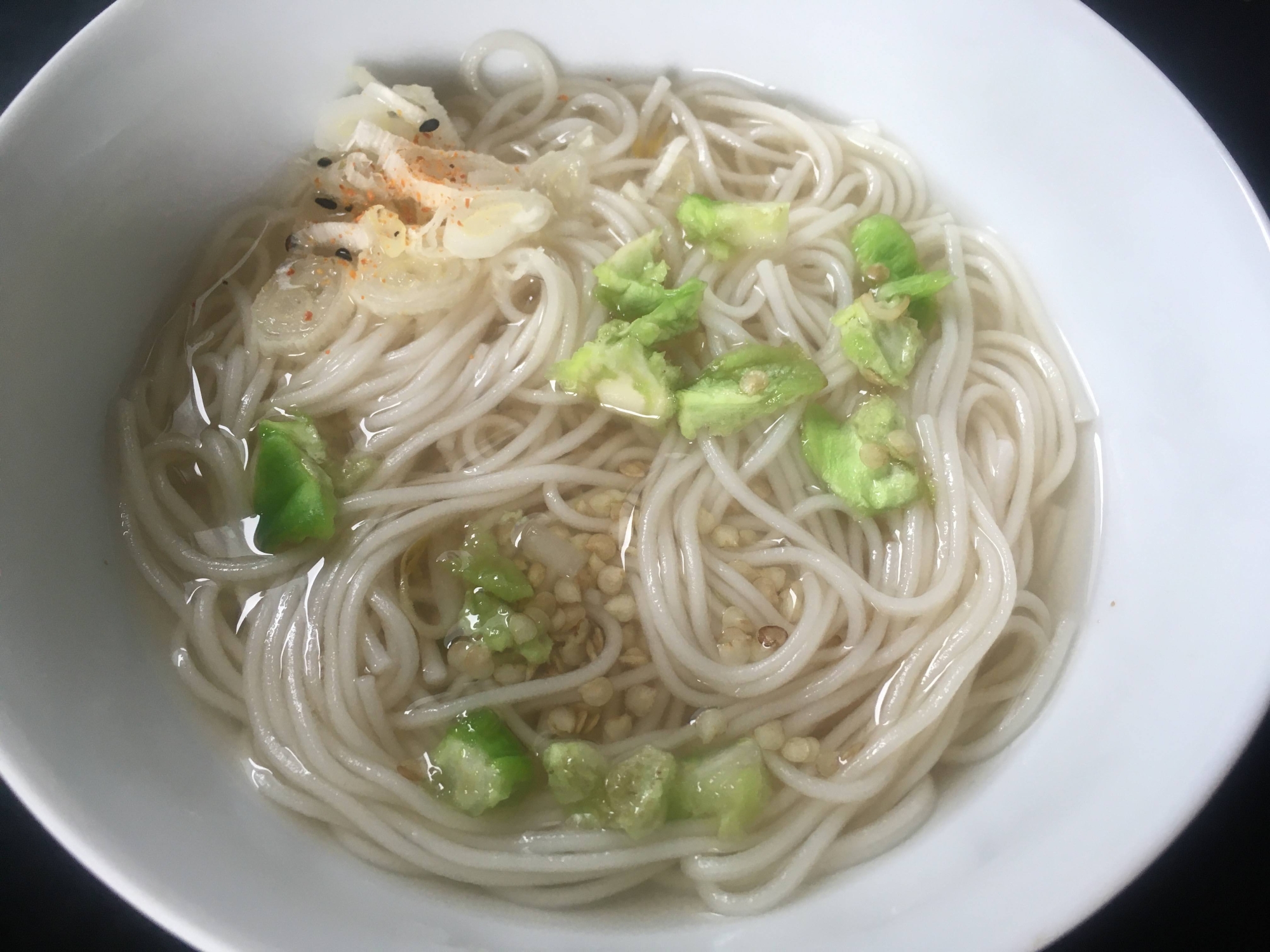 ピーマンの種と綿のにゅう麺