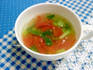 完熟トマトと小松菜のスープ