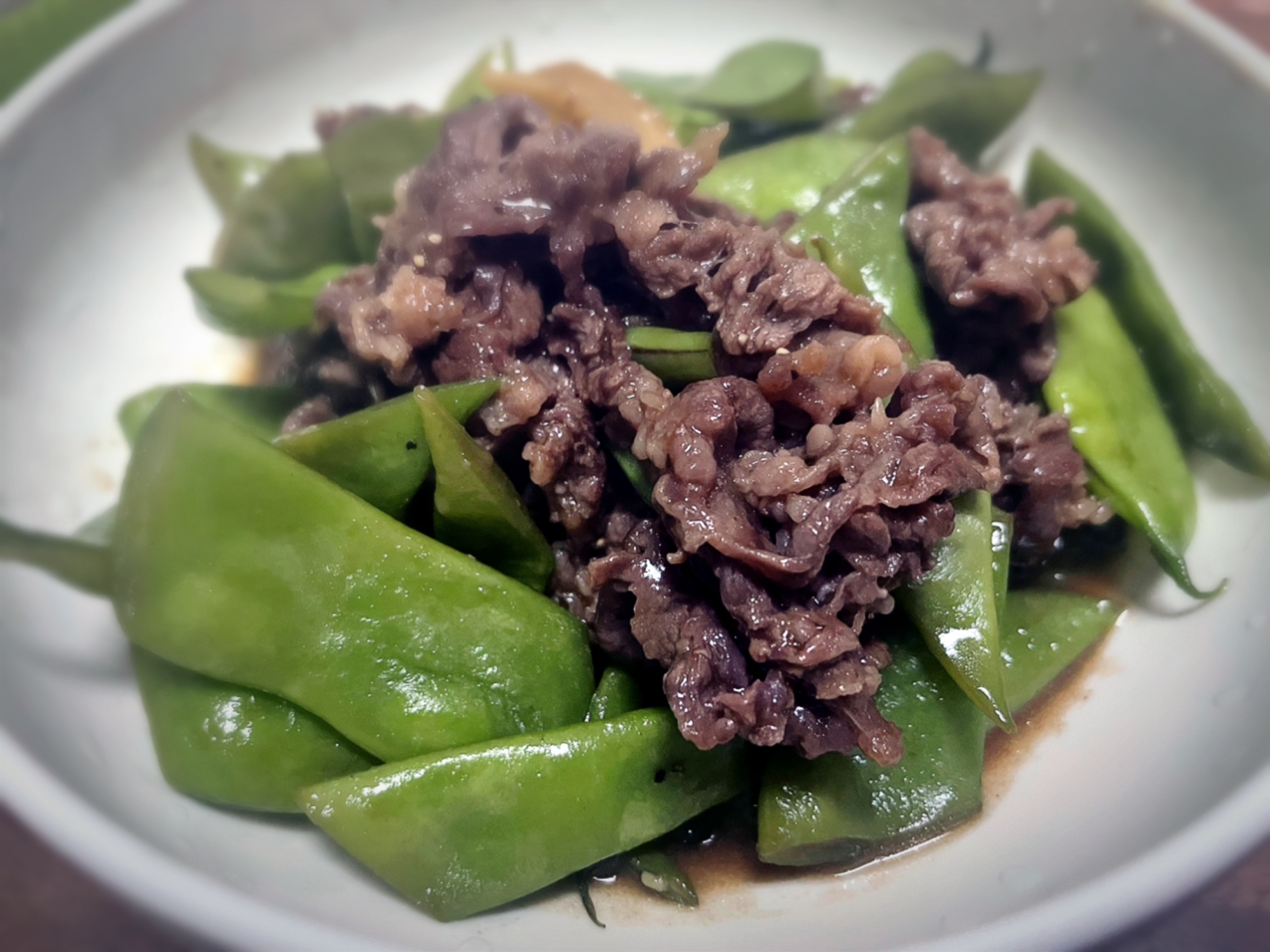 牛肉とモロッコインゲンの醤油炒め