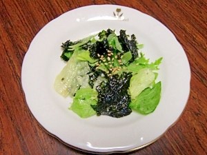 シャキシャキレタスと韓国海苔のサラダ
