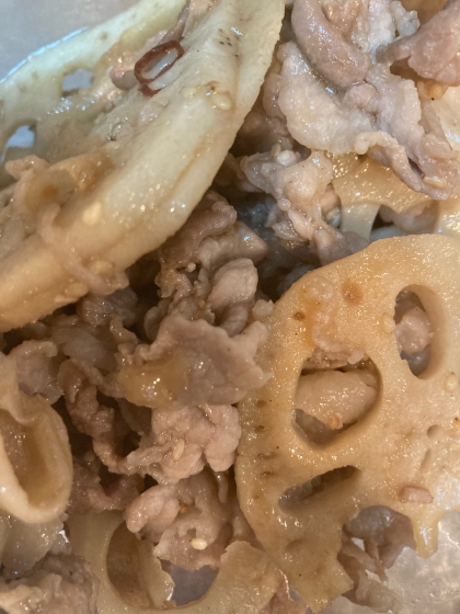 豚肉とれんこんの甘辛炒め