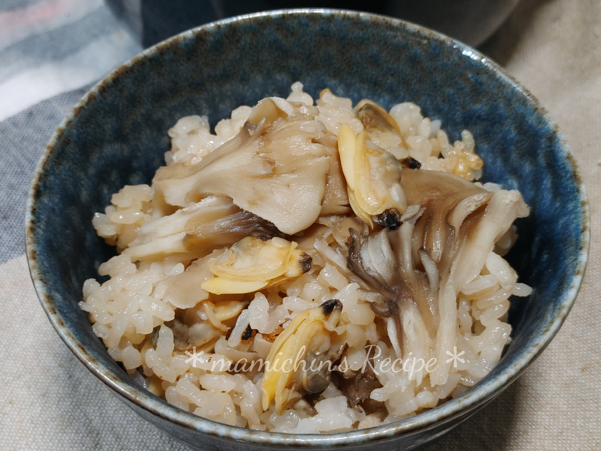 ストウブ ココハンM〜舞茸＊あさりの炊き込みご飯