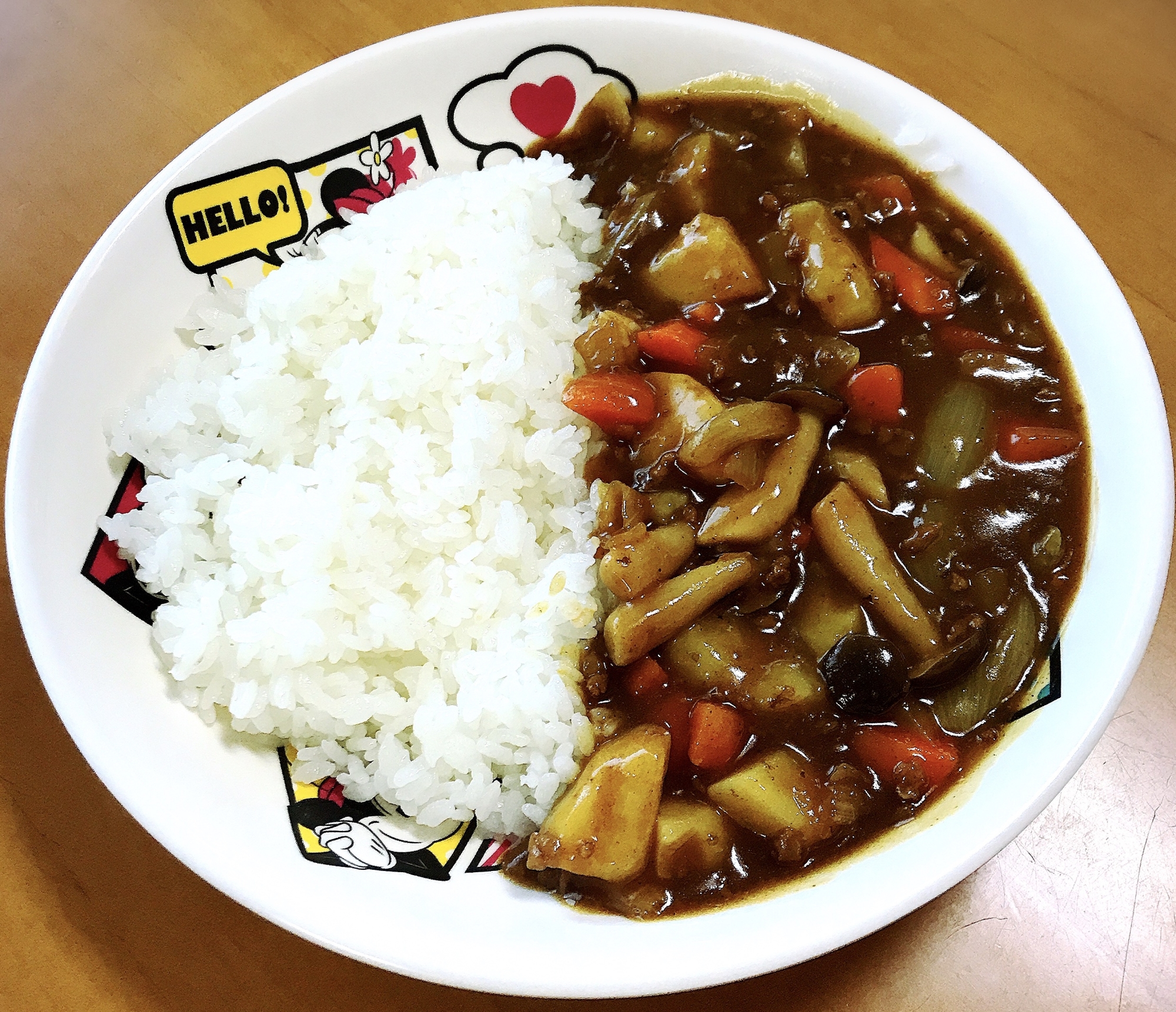 合挽き肉としめじの甘口カレー