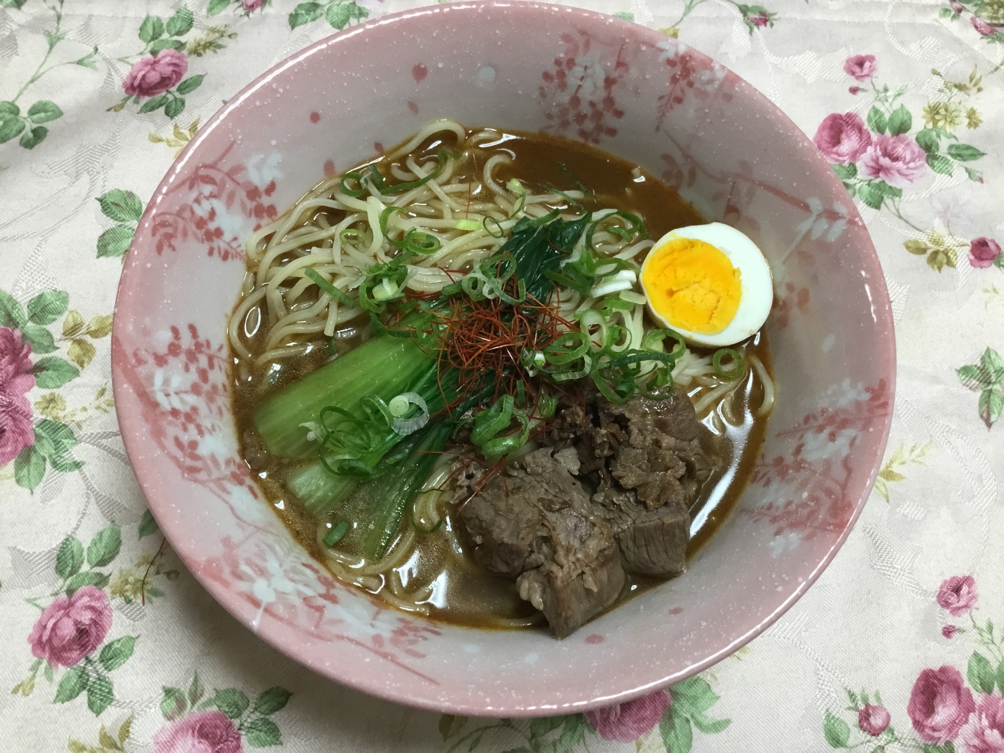 カルディのスープで牛肉麺