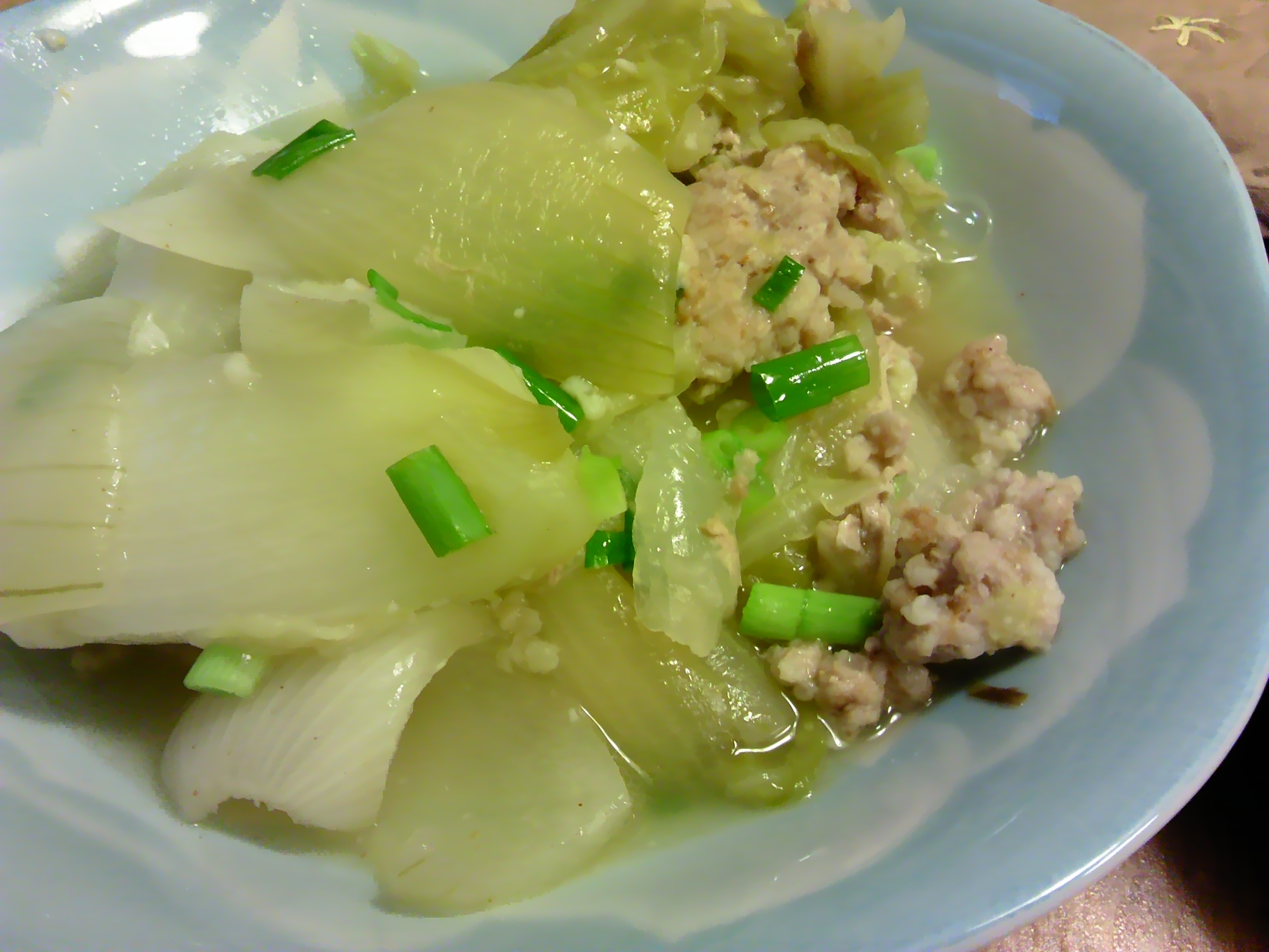 圧力鍋でとろーり♡玉ねぎとキャベツのひき肉煮