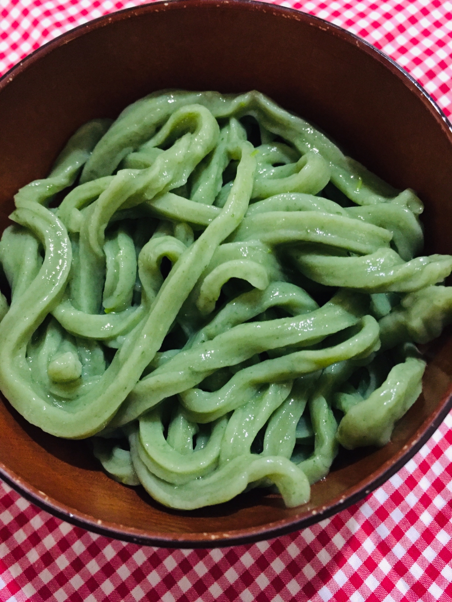 HBで♪ほうれん草練り込みうどん☆幼児食♪