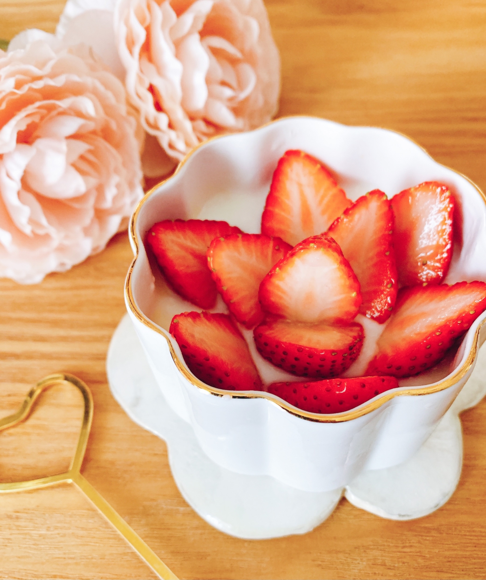 いちごのバラꕤヨーグルト｡:°ஐケーキ風