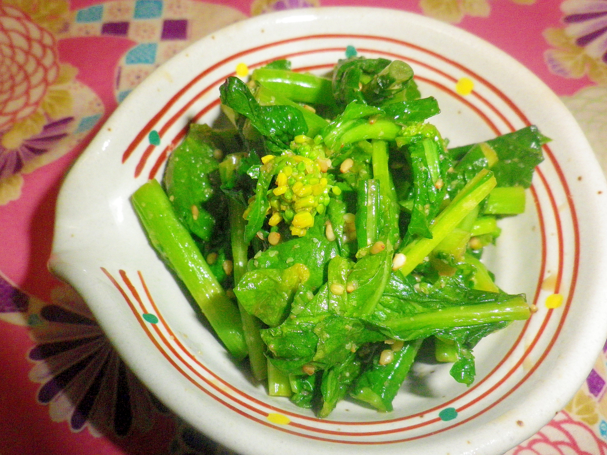 レンジで簡単♪かき菜のごまおひたし