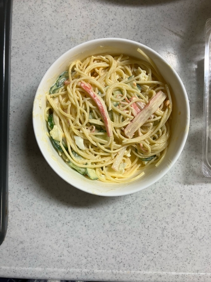 春菊カニカマ スパゲッティサラダ