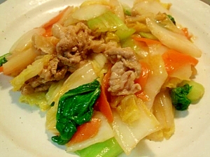 野菜炒めが甘酢あんかけに変身