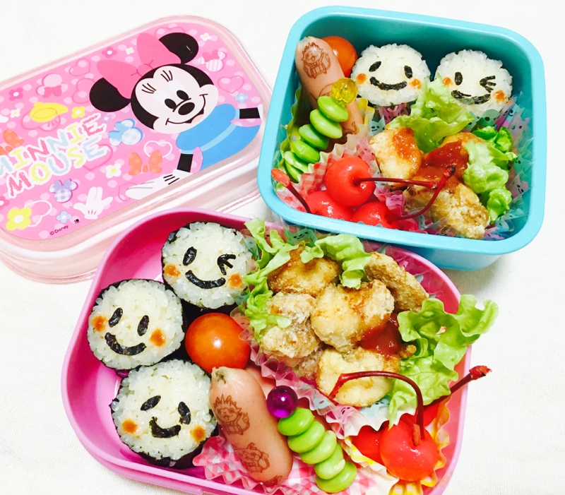 ニコちゃん海苔巻きとコロコロ焼唐揚げお弁当 レシピ 作り方 By Kuuuma 楽天レシピ