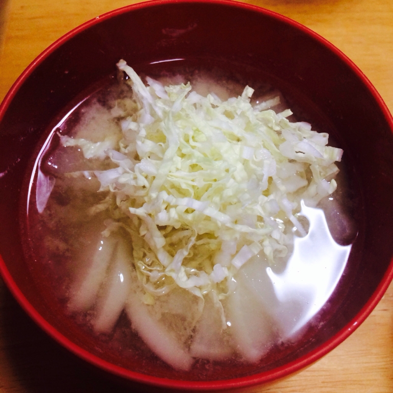 後のせ白菜と大根のシャキシャキ味噌汁