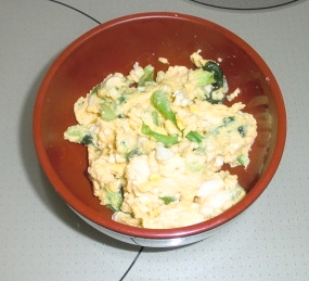 小松菜と卵のポン酢炒め