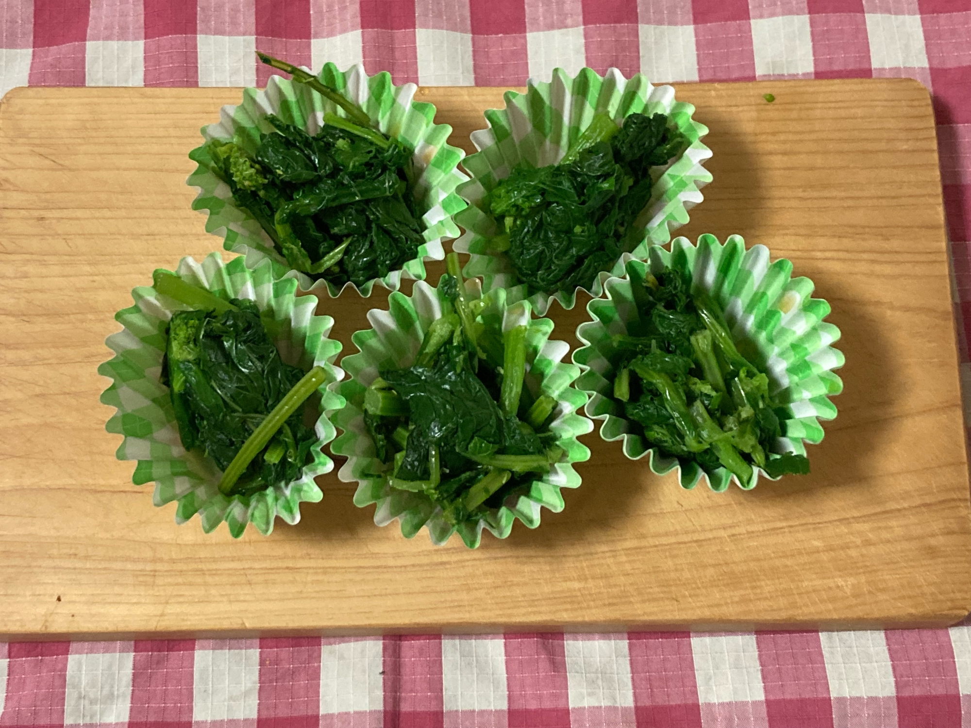 うちのお弁当のおかず　冷凍保存　菜花のお浸し