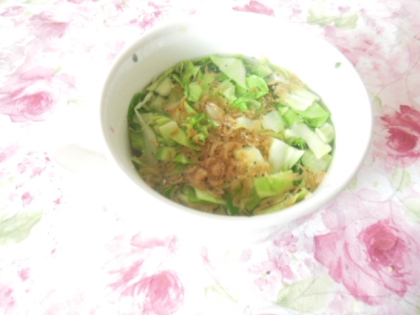 ヘルシー♪桜えび、チンゲン菜と豆腐のコンソメスープ