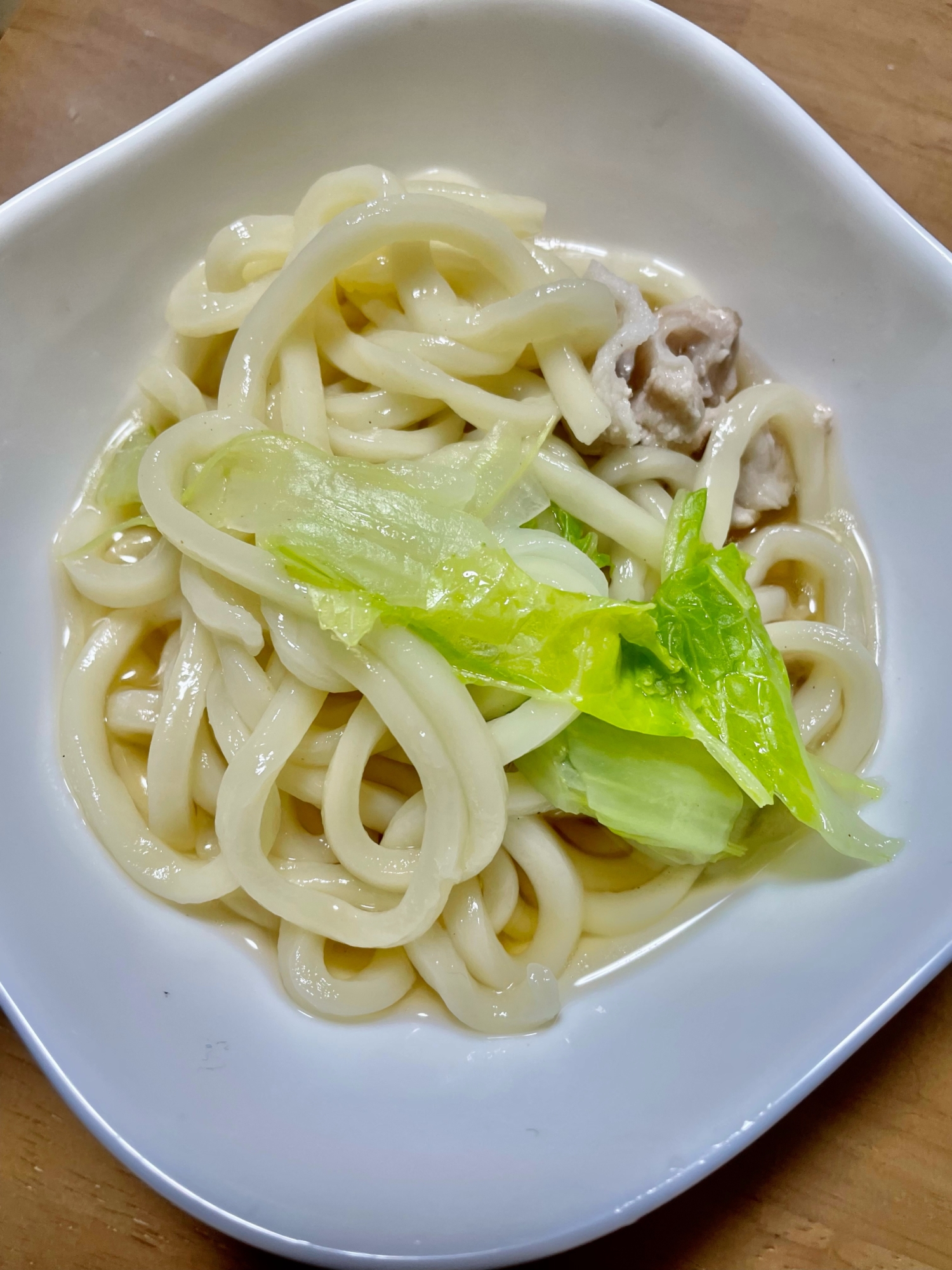 レタスの鶏ガラうどん