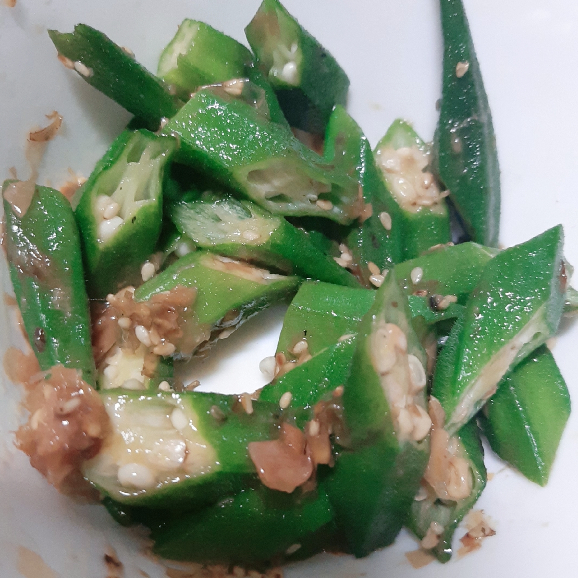 ◎オクラの梅おかか和え