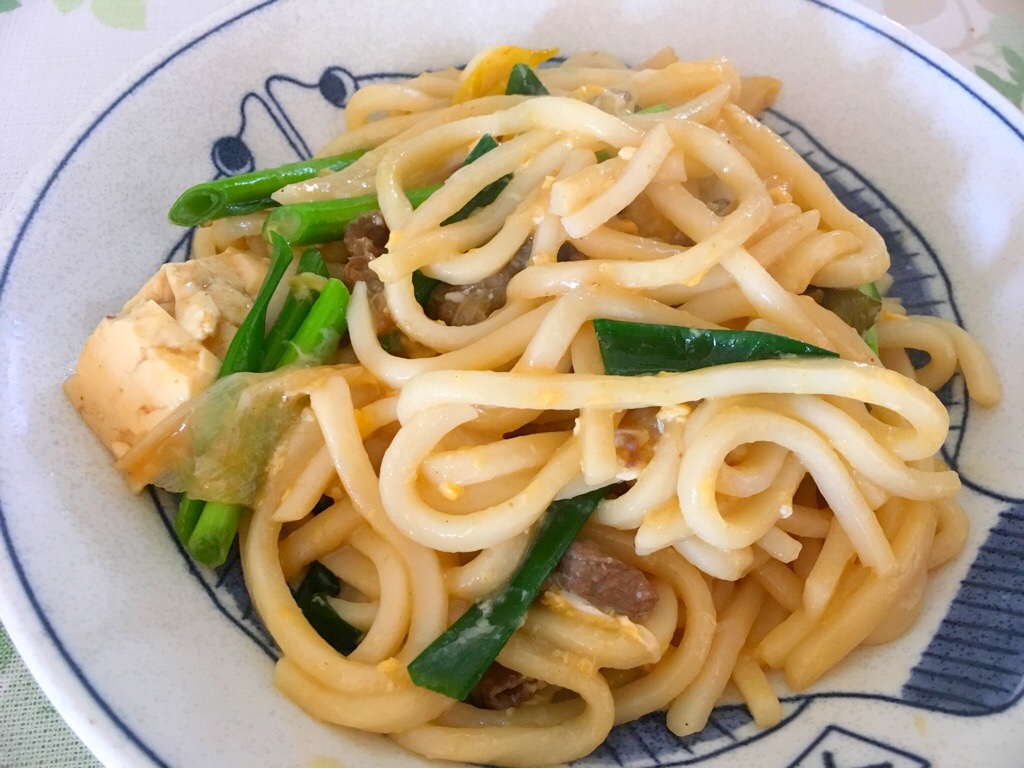 簡単♪すき焼きの残りですき焼きうどん