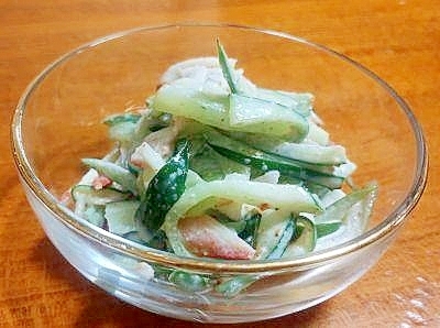 きゅうりと　かにかまの　胡麻マヨポン