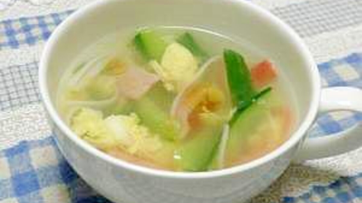 きゅうりとハムの中華玉子スープ レシピ 作り方 By Momo 楽天レシピ きゅうりとハムの中華玉子スープ レシピ 作り方 By Momo 楽天レシピ